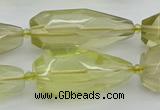 CNG5648 15*35mm - 18*45mm faceted teardrop lemon quartz beads