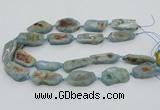 CNG5672 15.5 inches 15*35mm - 20*40mm freeform aquamarine beads