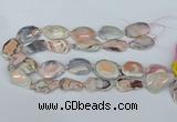 CNG5676 18*25mm - 30*35mm faceted freeform pink botswana agate beads