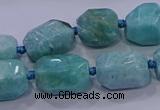 CNG5729 12*16mm - 13*18mm faceted nuggets amazonite beads