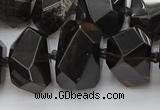 CNG5734 12*16mm - 15*20mm faceted nuggets ice black obsidian beads