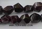 CNG5755 15.5 inches 10*14mm - 12*16mm faceted nuggets garnet beads