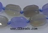 CNG5776 10*14mm - 12*16mm faceted freeform blue lace agate beads