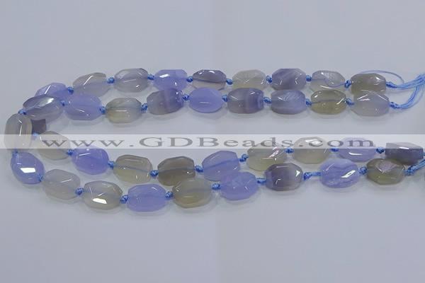 CNG5776 10*14mm - 12*16mm faceted freeform blue lace agate beads