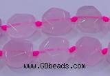 CNG5784 10*12mm - 10*14mm faceted freeform rose quartz beads