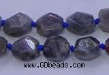 CNG5790 10*12mm - 10*14mm faceted freeform labradorite beads