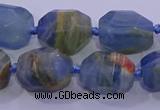 CNG5796 12*16mm - 13*18mm faceted nuggets blue calcite beads