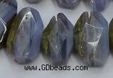 CNG5802 15*20mm - 22*28mm faceted freeform blue lace agate beads