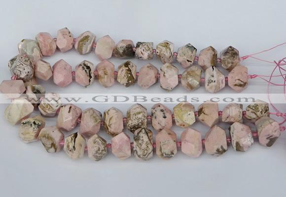 CNG5835 15.5 inches 12*16mm - 15*20mm faceted nuggets rhodochrosite beads