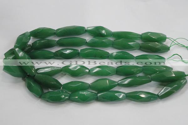 CNG584 15.5 inches 14*33mm faceted nuggets green aventurine beads