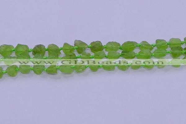 CNG5904 15.5 inches 4*6mm - 6*10mm nuggets rough olive quartz beads