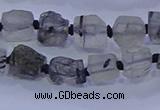 CNG5905 4*6mm - 6*10mm nuggets rough black rutilated quartz beads