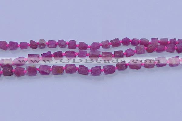 CNG5912 15.5 inches 4*6mm - 6*10mm nuggets rough pink tourmaline beads