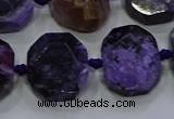 CNG5944 10*14mm - 12*16mm faceted freeform charoite beads