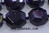 CNG5956 12*16mm - 15*18mm faceted freeform black tourmaline beads