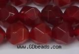 CNG6024 15.5 inches 12mm faceted nuggets red agate beads