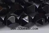 CNG6025 15.5 inches 12mm faceted nuggets black agate beads