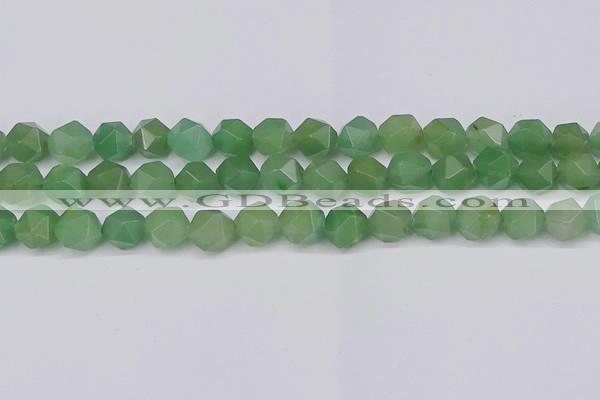 CNG6034 15.5 inches 12mm faceted nuggets green aventurine beads