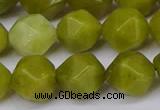 CNG6044 15.5 inches 12mm faceted nuggets lemon jade beads