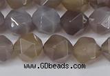 CNG6081 15.5 inches 8mm faceted nuggets grey agate beads