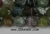 CNG6083 15.5 inches 8mm faceted nuggets moss agate beads