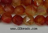 CNG6087 15.5 inches 8mm faceted nuggets red agate beads