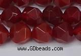 CNG6088 15.5 inches 8mm faceted nuggets red agate beads