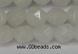 CNG6113 15.5 inches 8mm faceted nuggets white jade beads