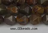 CNG6124 15.5 inches 8mm faceted nuggets coffee jasper beads