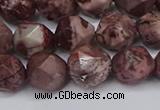 CNG6125 15.5 inches 8mm faceted nuggets red artistic jasper beads