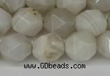 CNG6150 15.5 inches 10mm faceted nuggets grey agate beads