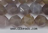 CNG6151 15.5 inches 10mm faceted nuggets grey agate beads