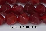 CNG6159 15.5 inches 10mm faceted nuggets red agate beads