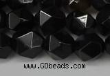 CNG6160 15.5 inches 10mm faceted nuggets black agate beads