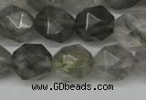 CNG6170 15.5 inches 10mm faceted nuggets cloudy quartz beads