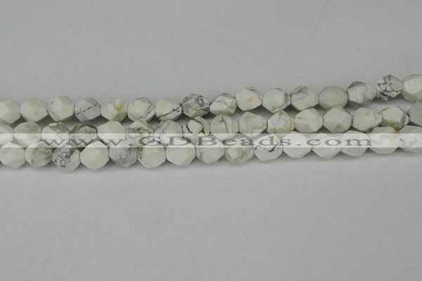 CNG6173 15.5 inches 10mm faceted nuggets white howlite beads