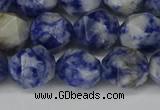 CNG6178 15.5 inches 10mm faceted nuggets blue spot stone beads