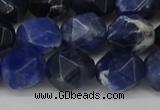 CNG6179 15.5 inches 10mm faceted nuggets sodalite gemstone beads