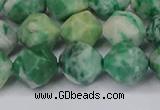 CNG6192 15.5 inches 10mm faceted nuggets Qinghai jade beads