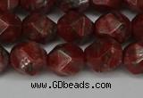 CNG6198 15.5 inches 10mm faceted nuggets brecciated jasper beads