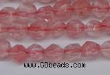 CNG6260 15.5 inches 6mm faceted nuggets cherry quartz beads