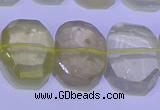 CNG6304 15.5 inches 13*18mm - 15*20mm faceted freeform lemon quartz beads