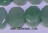 CNG6310 13*18mm - 15*20mm faceted freeform green aventurine beads