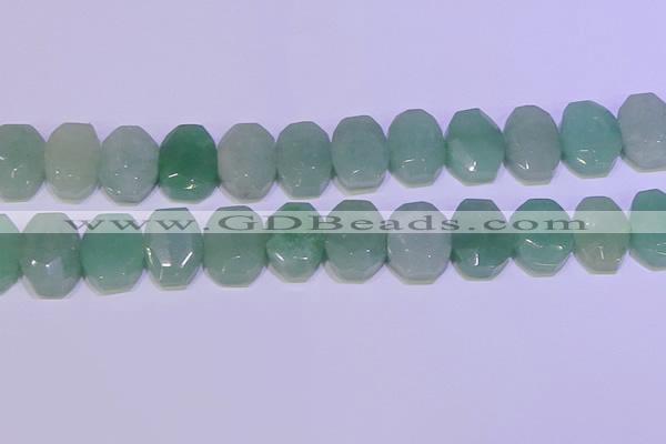 CNG6310 13*18mm - 15*20mm faceted freeform green aventurine beads