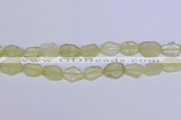 CNG6328 15.5 inches 14*18mm - 16*22mm freeform lemon quartz beads