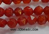 CNG6504 15.5 inches 6mm faceted nuggets red agate beads