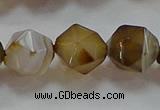 CNG6519 15.5 inches 12mm faceted nuggets line agate beads