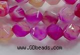 CNG6521 15.5 inches 8mm faceted nuggets line agate beads