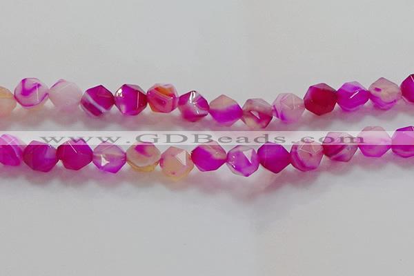 CNG6523 15.5 inches 12mm faceted nuggets line agate beads