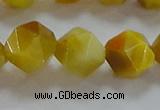 CNG6533 15.5 inches 12mm faceted nuggets golden tiger eye beads